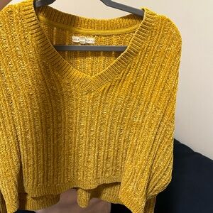 L.A. Hearts Mustard Color Cropped Sweater